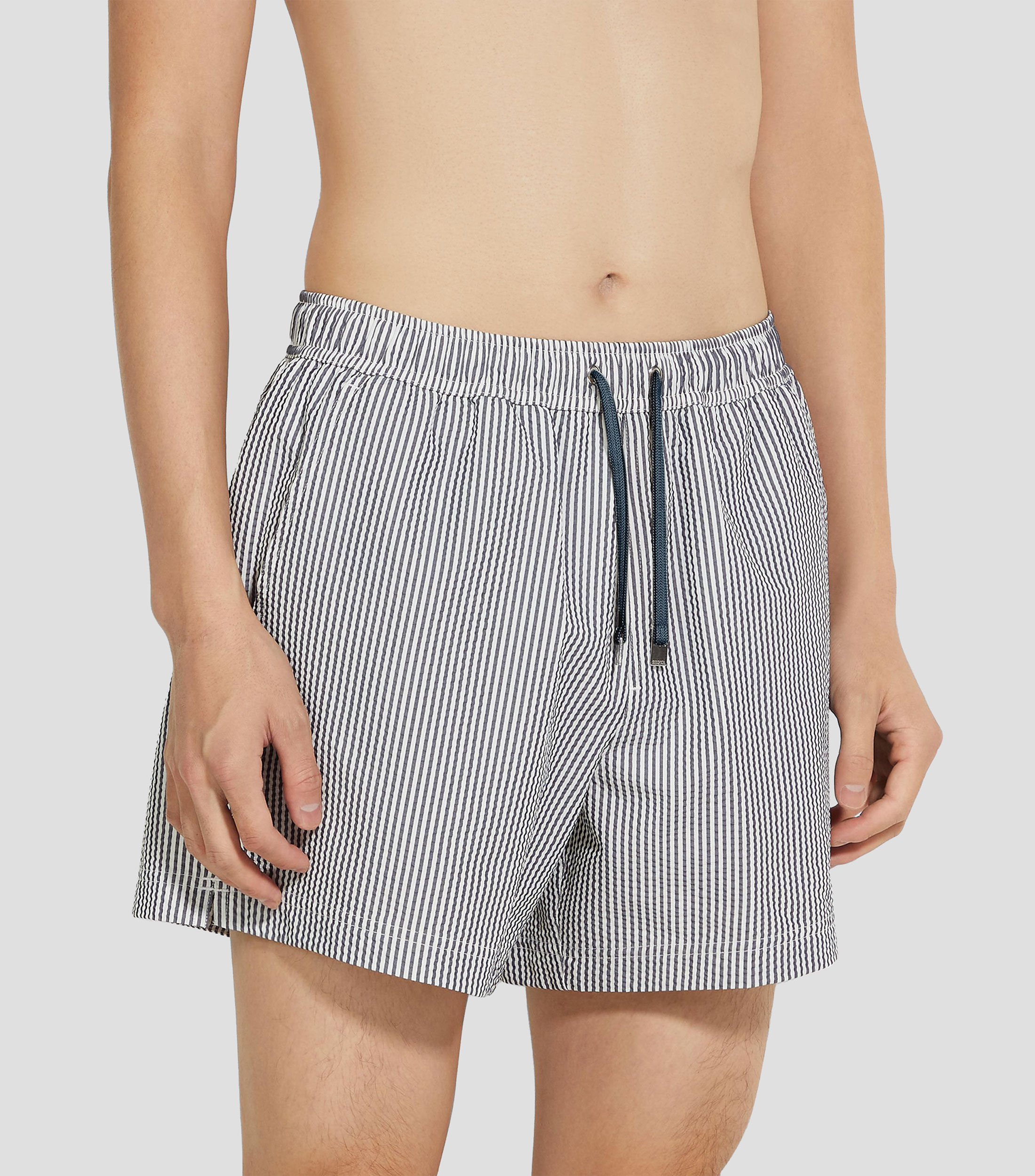 Traje de baño corto con rayas Hombre